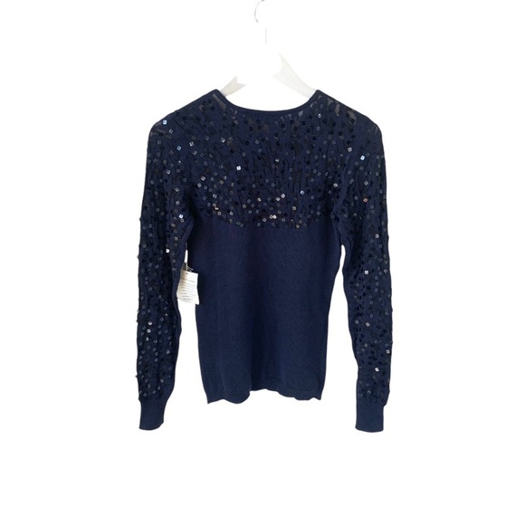 🌸New🌸VS Moda International Sequin Navy Sweater M - Picture 2 of 10